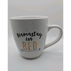 Clay‎ Art  Namastay In Bed Coffee Tea Cocoa Mug yoga Mug Zen Arrow 20oz
